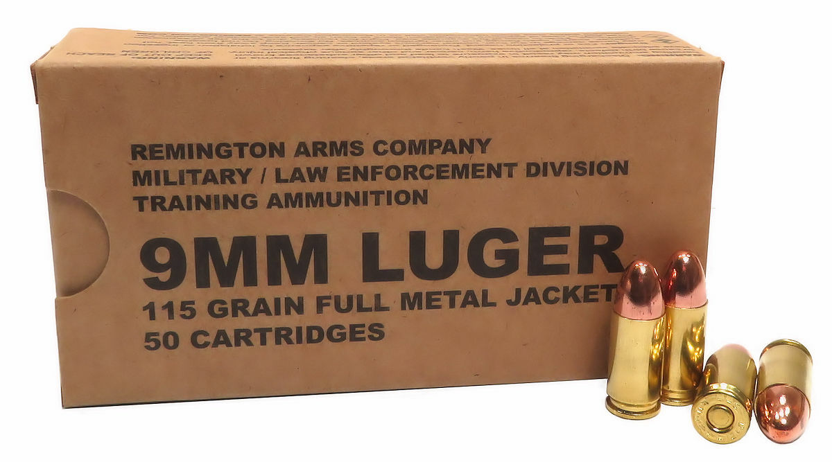 9mm 9x19 Ammo 115gr FMJ Remington Military LE Training (B9MM3) 500 ...